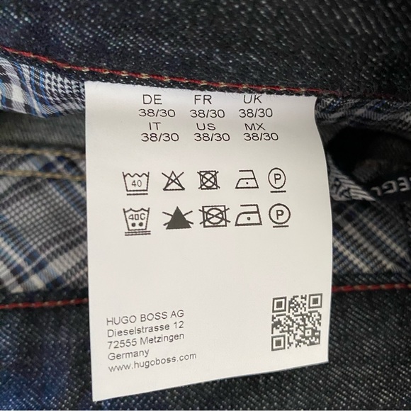 NEW Hugo Boss 38x30 Regular Fit Dark Wash Maine Jeans - Picture 10 of 10